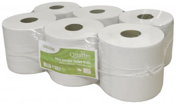 QUATTRO 12 X 200M MINI JUMBO TOILET ROLLS