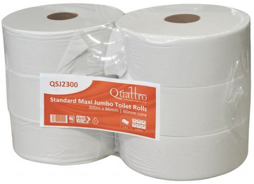 JUMBO TOILET ROLLS 6 X 300 MTR 60MM CORE